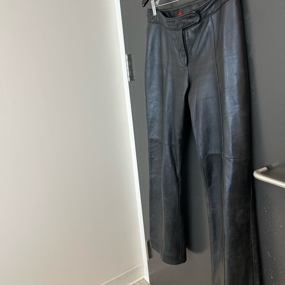 Danier size 8 Black Leather Pants in good condition- minor wear throughout. - Picture 3 of 13